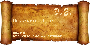 Draskovics Elek névjegykártya
