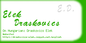 elek draskovics business card